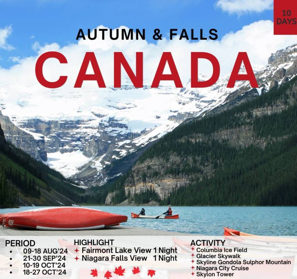 ทัวร์แคนาดา Canada Autumn and fall 10วัน 7คืน (CX)